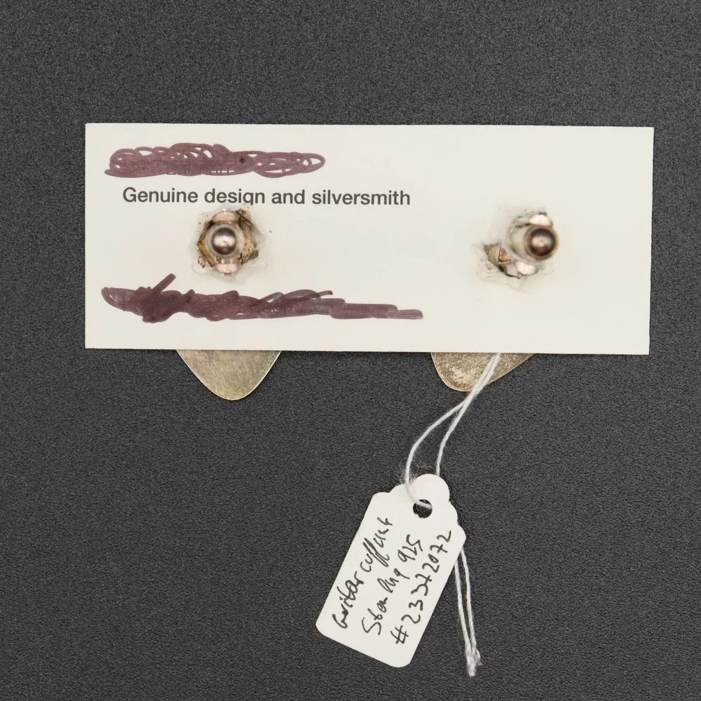 Sterling Silver 925 Guitar Pick Cufflinks Music Theme Silversmith Handmade Gift